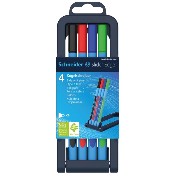 Kugelschreiber Slider Edge XB - 4er Stiftebox, farbig sortiert