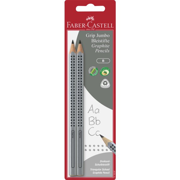 Bleistift Jumbo GRIP - B, 2 St. (BK)