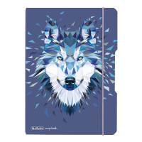 Notizheft flex PP A5,40 Blatt,punkt. Wild Animals Wolf, my.book
