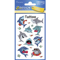 Tattoos 76x120mm bunt, Inhalt: 1 Bogen Motiv Haie