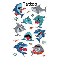 Tattoos 76x120mm bunt, Inhalt: 1 Bogen Motiv Haie