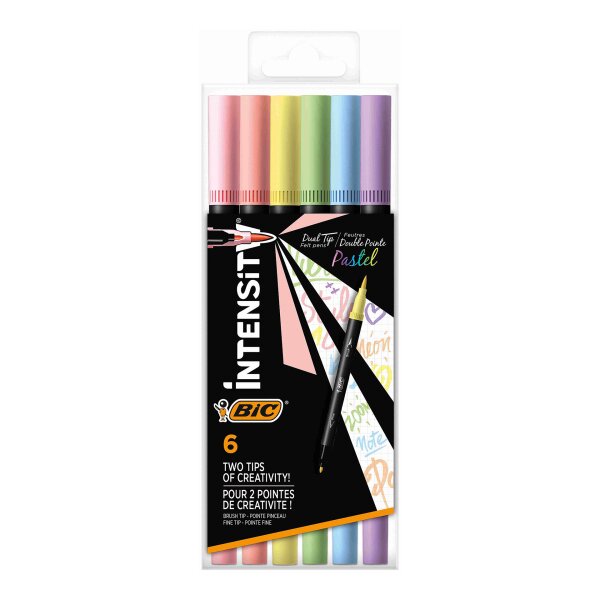 Pinselmarker Filzstift Intensity Dual Tip Pastell – 6er Box sortiert