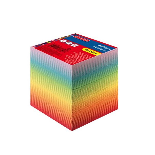 Notizzettelklotz 9 x 9 x 8,5cm 800 Blatt - rainbow farbig