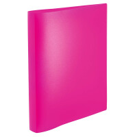 Ringbuch A4 PP 2D-Ring transluzent - neon pink