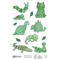 KID Papier Sticker beglimmert grün, Inhalt: 1 Bogen