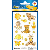 KID Papier Sticker beglimmert gelb, Inhalt: 1 Bogen