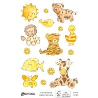KID Papier Sticker beglimmert gelb, Inhalt: 1 Bogen
