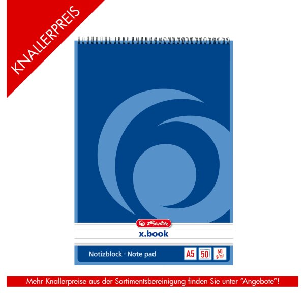 Spiral-Notizblock A5 50Bl.lin.