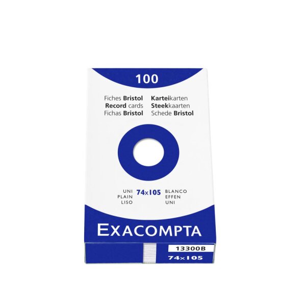 EXACOMPTA Karteikarten A7 blanco weiss 100 St. -...