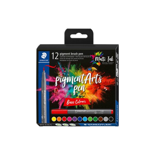pigment brush pen - 12er Etui Basic Colours