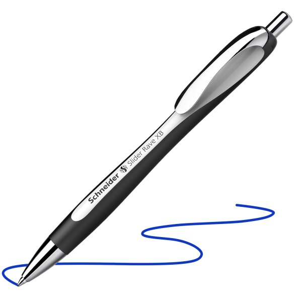 Kugelschreiber Slider Rave Schaft: weiß-schwarz - Mine Slider 755 XB blau