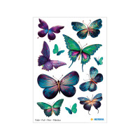 Schmuck-Etikett MAGIC - Schmetterlinge beglimmert (Folie)