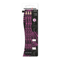 Bleistifte+Radierer neon pink/schwarz BK