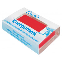 Knetgummi-Radierer aus Kautschuk für Retuschen, Kohle, Kreide - 43x30x10 mm rot