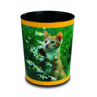 Läufer Motiv Papierkorb Katze mit Blume, 13L -