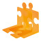 CD-Ständer/Buchstütze PUZZLE, verkettbar, Set mit 2 Stück - transluzent-orange
