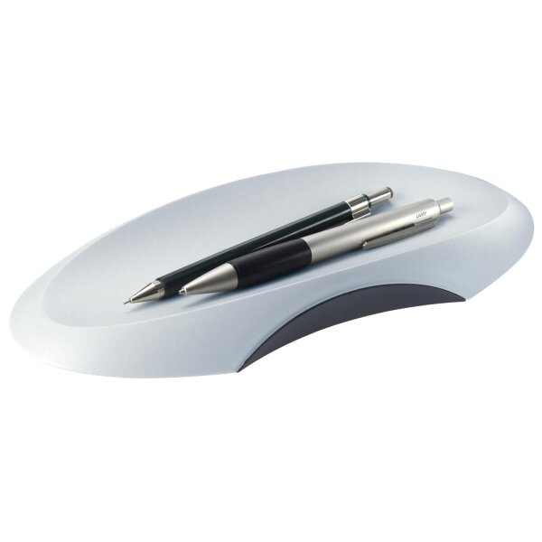 Stiftschale DELTA, stabile und schwere Ausführung - lichtgrau-schwarz