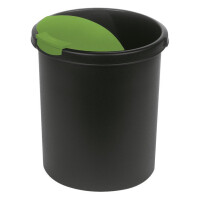 Abfalleinsatz MOON mit Deckel, 6 Liter, für Papierkorb 18190 - schwarz-grün