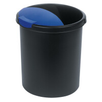 Abfalleinsatz MOON mit Deckel, 6 Liter, für Papierkorb 1834 - schwarz-blau
