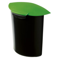 Abfalleinsatz MOON mit Deckel, 6 Liter, für Papierkorb 1834 - schwarz-grün
