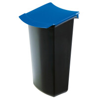 Abfalleinsatz MONDO mit Deckel, 3 Liter - schwarz-blau
