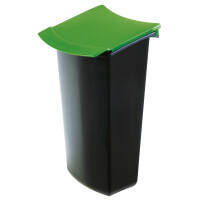 Abfalleinsatz MONDO mit Deckel, 3 Liter - schwarz-grün