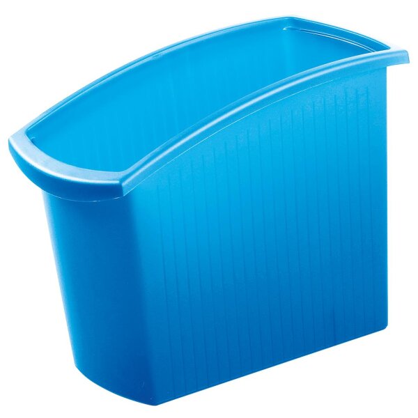 Papierkorb MONDO,18 Liter, rechteckig, ergonomisch schlank - transluzent-blau