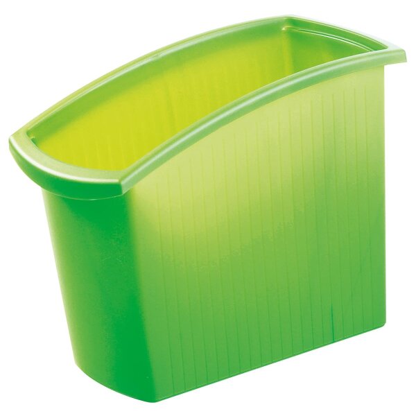 Papierkorb MONDO,18 Liter, rechteckig, ergonomisch schlank - transluzent-grün
