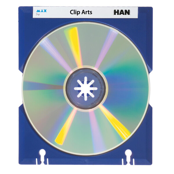CD-Träger MÄX-Tray, für 1 CD, mit Beschriftungsetiketten, für 9260 - blau