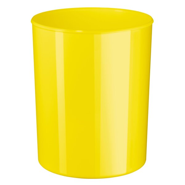 Design-Papierkorb i-Line, 13 Liter, hochglänzend, rund - New Colour gelb
