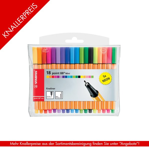 STABILO point 88 Mini 18er Etui inkl. 5 Neonfarben
