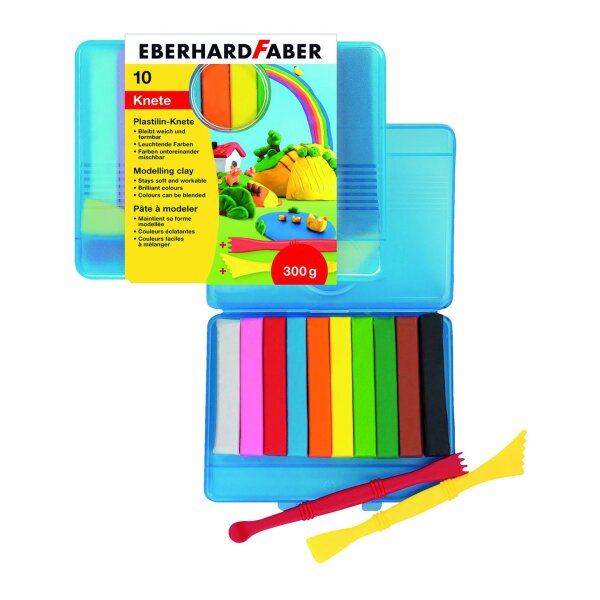 Plastilin-Knete 10er Kunststoffbox