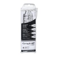 GRAPH IT Pouch of 4 Fine Liners- Black