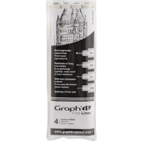 GRAPH IT Pouch of 4 Fine Liners- Black