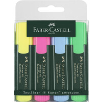 Textmarker TL 48, nachfüllbar - gelb, rosa, grün, blau, 4 Stifte im Etui