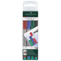 Folienstift Multimark F 0,6 mm, wasserlöslich - 4 Farben, Etui