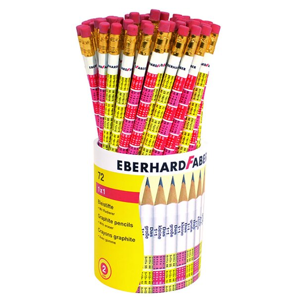 Bleistift rund mit Gummitip 1x1 72er Köcher, 72 Teile, Karton, 82 x 197 x 81 mm