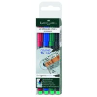 Folienstift Multimark S 0,4 mm, wasserfest - 4 Farben, Etui