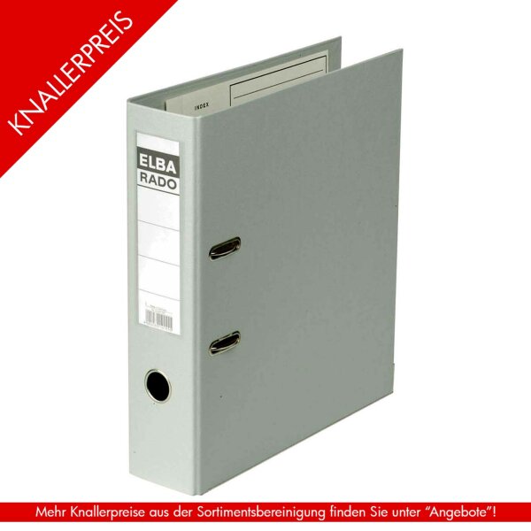 ELBA Ordner rado plast A4, PVC, Rückenbreite 8 cm, grau
