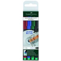 Folienstift Multimark F 0,6 mm, wasserfest - 4 Farben, Etui