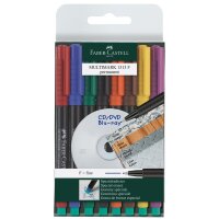 Folienstift Multimark F 0,6 mm, wasserfest - 8 Farben, Etui