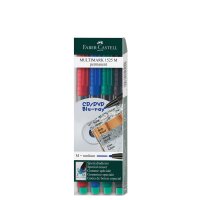 Folienstift Multimark M 1,0 mm, wasserfest - 4 Farben, Etui