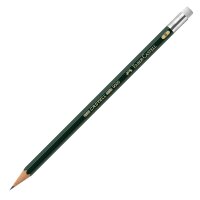 Bleistift Castell 9000 dunkelgrün - B, mit Radierer