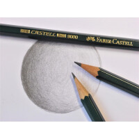 Bleistift Castell 9000 dunkelgrün - B, mit Radierer