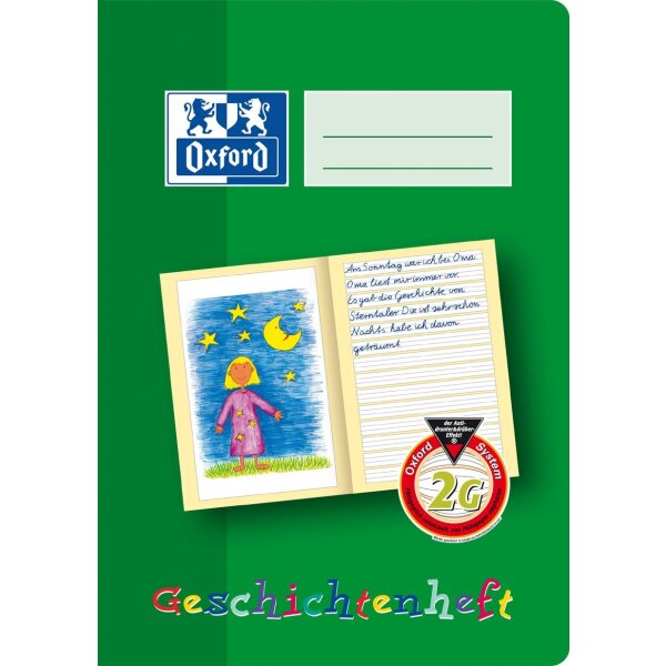 Geschichtenheft OXFORD A5 16 Blatt, 90g/qm - Lineatur 2G