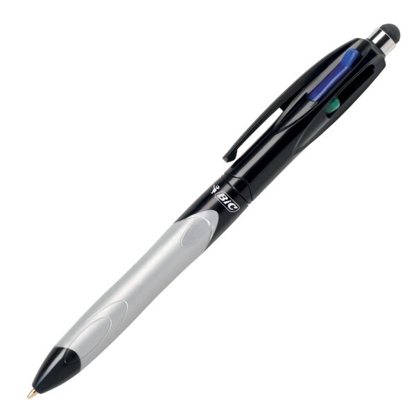 BIC® 4 Colours® GRIP 4-Farb-Druckkugelschreiber Stylus...