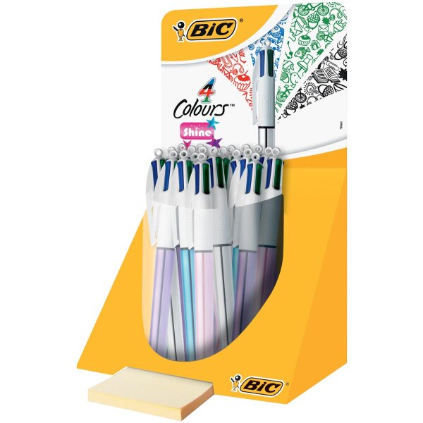 Kugelschreiber 4 Colours Shine - 20er Tubo Display