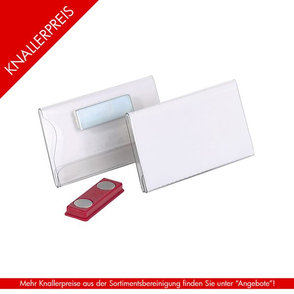 DURABLE Namensschilder mit Magnet 75 x 40 mm transparent