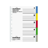 DURABLE Kunststoff-Register A4 PP 5-teilig