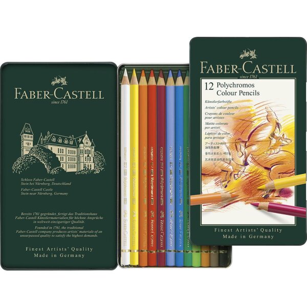 Farbstift Polychromos 12er Metalletui